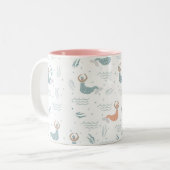 Cute Dancing Mermaid Illustration Zee Girl Tweekleurige Koffiemok (Voorkant links)