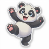 Cute Dancing Panda Custom-Cut Vinyl Sticker (Devant)