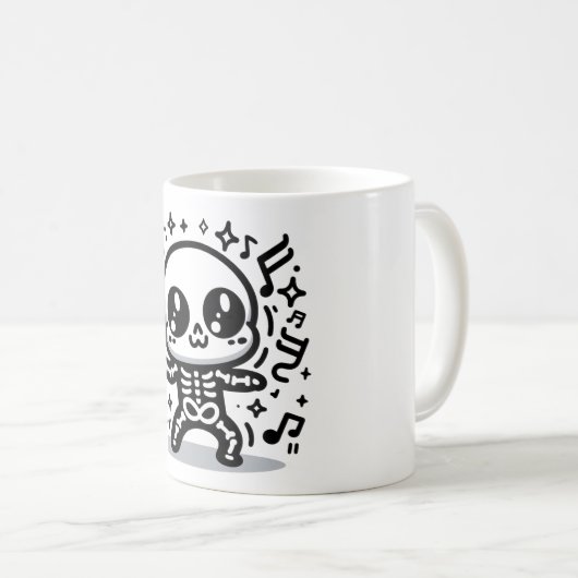 Cute Dancing Skeleton Halloween Mug Kawaii Éffraya (Devant droit)