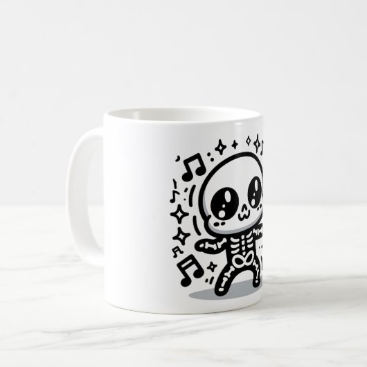 Cute Dancing Skeleton Halloween Mug Kawaii Éffraya (Devant gauche)