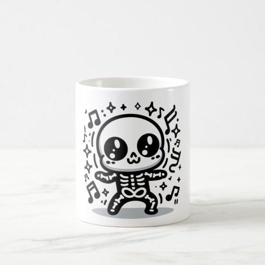Cute Dancing Skeleton Halloween Mug Kawaii Éffraya (Centre)