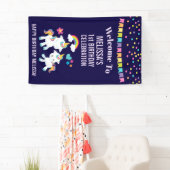 Cute Dancing Unicorns Magical Rainbow Birthday Spandoek (Insitu)