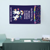 Cute Dancing Unicorns Magical Rainbow Birthday Spandoek (Beurs)