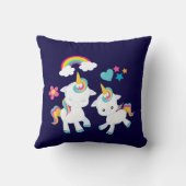 Cute Dancing Unicorns Magical Rainbow & Stars Kussen (Achterkant)
