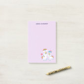 Cute Dancing Unicorns Magical Rainbow & Stars Post-it® Notes (Op bureau)