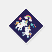 Cute Dancing Unicorns Magical Rainbow & Stars Servet (Hoek)