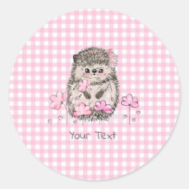 Cute Dandelion Hedgel Roze Patroon Ronde Sticker