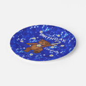 Cute Dansans Beer 2e verjaardag Papieren Bordje (Gekanteld)