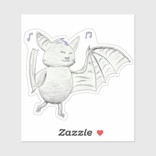 Cute Dansant Bat Sticker (Vel)