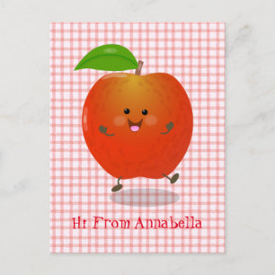 Cute dansend apple cartoon illustratie briefkaart