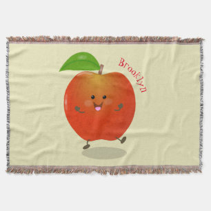 Cute dansend apple cartoon illustratie deken