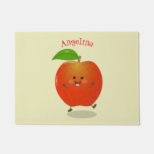 Cute dansend apple cartoon illustratie deurmat (Voorkant)