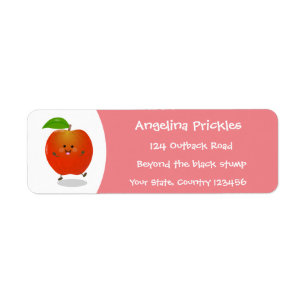 Cute dansend apple cartoon illustratie etiket