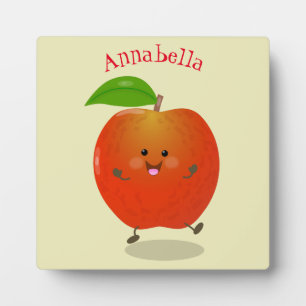 Cute dansend apple cartoon illustratie fotoplaat