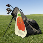 Cute dansend apple cartoon illustratie golfhanddoek (Groen)