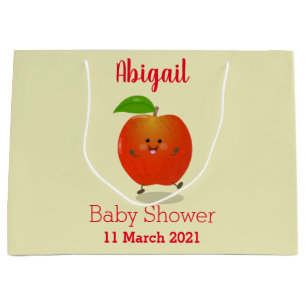 Cute dansend apple cartoon illustratie groot cadeauzakje