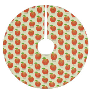 Cute dansend apple cartoon illustratie kerstboom rok