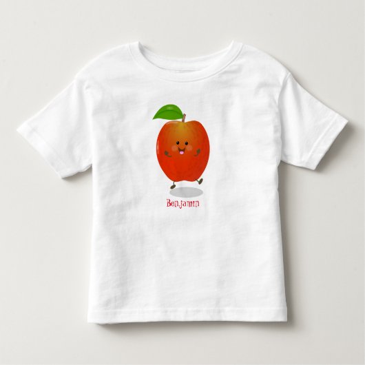 Cute dansend apple cartoon illustratie kinder shirts (Voorkant)