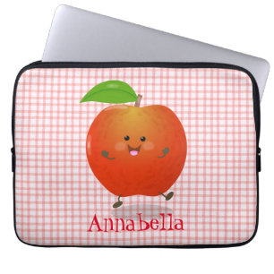 Cute dansend apple cartoon illustratie laptop sleeve