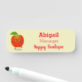 Cute dansend apple cartoon illustratie naamplaatje (In situ)