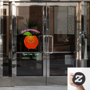 Cute dansend apple cartoon illustratie raamsticker