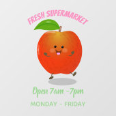 Cute dansend apple cartoon illustratie raamsticker (Vel)