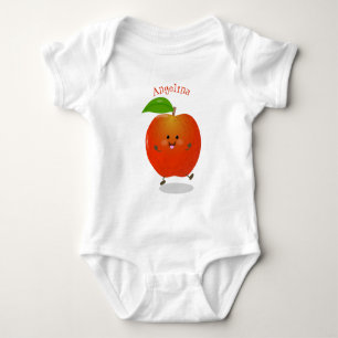 Cute dansend apple cartoon illustratie romper