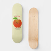 Cute dansend apple cartoon illustratie skateboard (Voorkant)