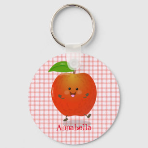 Cute dansend apple cartoon illustratie sleutelhanger