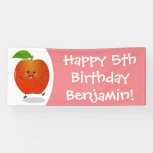 Cute dansend apple cartoon illustratie spandoek