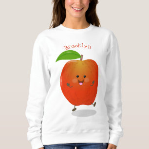 Cute dansend apple cartoon illustratie trui