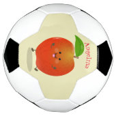 Cute dansend apple cartoon illustratie voetbal (Gedraaid)