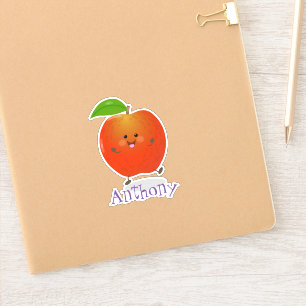 Cute dansend apple kawaii cartoon illustratie sticker