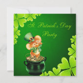 Cute Dansende Mouse St. Patrick's Day Party Kaart (Voorkant)