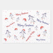 Cute Dansende Penguins Kerstmis Inpakpapier Vel (Voorkant)