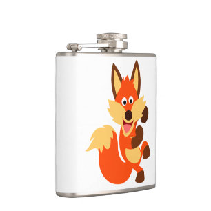 Cute Dansing Cartoon Fox Hip Flask Heupfles