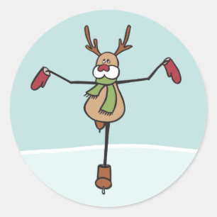 Cute Dansrenrenrenrendier - Kerstmis Ronde Sticker