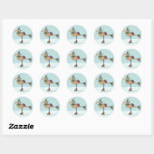 Cute Dansrenrenrenrendier - Kerstmis Ronde Sticker (Vel)