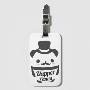 Cute Dapper Panda Wearing Top Hat Bagagelabel