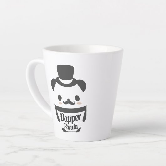 Cute Dapper Panda Wearing Top Hat Latte Mok (Linkerhoek)