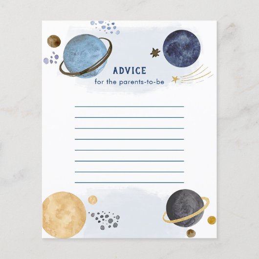 Cute Dark Blue Galaxy Space Baby shower Game (Voorkant)