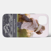 Cute Dark Gray Camo Persoonlijke foto Case-Mate iPhone Case (Achterkant (horizontaal))