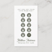 Cute Dark Green Heart Pet Sitter Dog Walker Klantenkaartje (Voorkant)