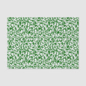 Cute Dark Green White Damask Floral Pattern Tissuepapier (Voorkant)