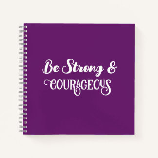Cute Dark Purple Strong and Courageous Simple Notitieboek