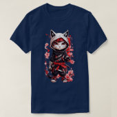 Cute Dark Samurai Chat TShirt (Design devant)