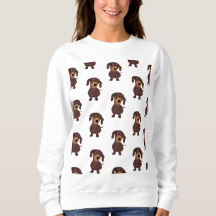 Cute Daschund Pattern Sweatshirt