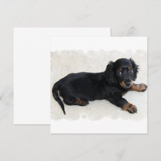 Cute Daschund-uitnodigingen Kaart (Voorkant / Achterkant)