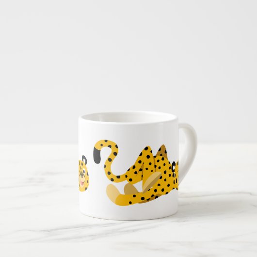 Cute Dashing Cartoon Cheetah Espresso Kop (Voorkant rechts)