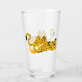 Cute Dashing Cartoon Cheetah Glas (Achterkant)